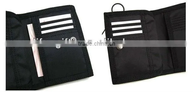 2016 Best sale Promotional Good Price Polyster custom velcro bifold male wallet wholesale