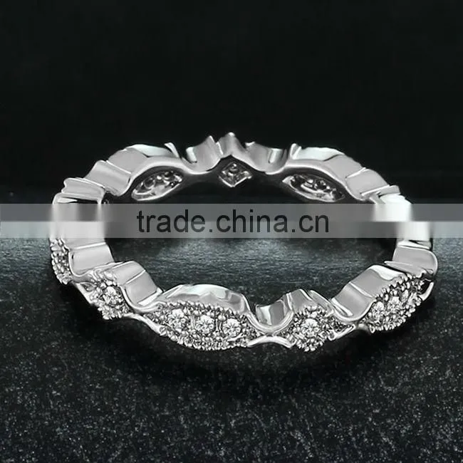Fashion Design White Round CZ In Copper Alloy Ring Rhombus Connecting Ring