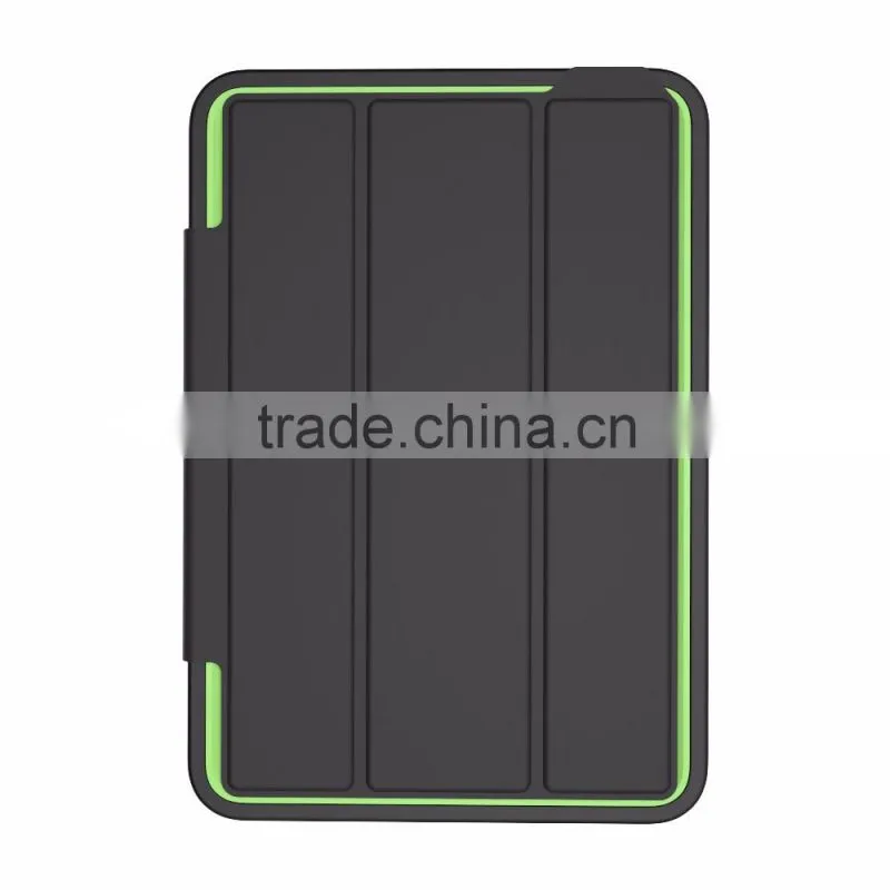 2016 Luxury PU Leather Wake Sleep Function Folding Leather PU TPU PC Full Cover Shockproof Case For iPad Mini 4 TB-0281