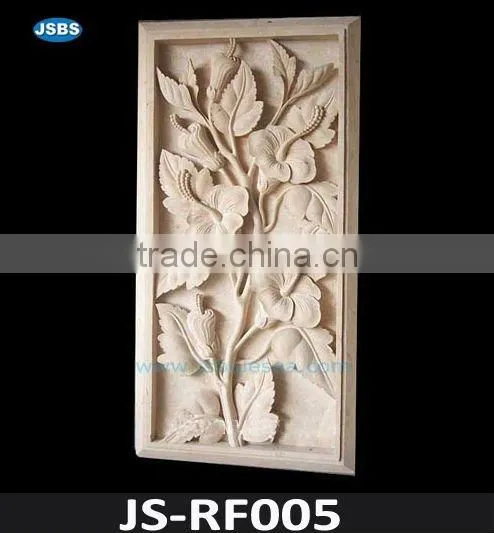White marble flower relief