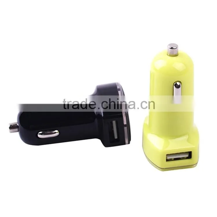 Colorful 12W 2.4A mini Dual Port USB Car Charger Cigarette Charger Designed for Iphone 6 6 Plus Ipad and Galaxy Edge S7