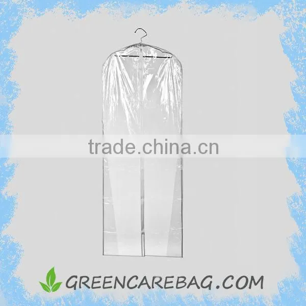 Transparent vinyl material clear garment bags with pockets