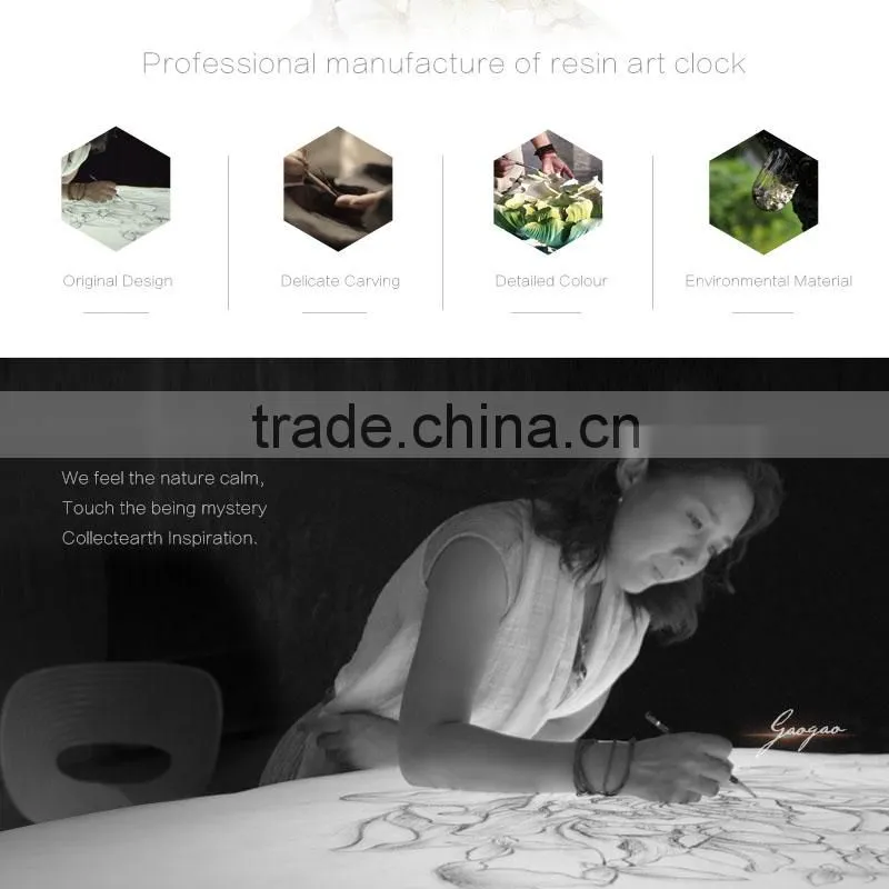 3D Relief flower Art Hanging Clock for home decor clock wall clock