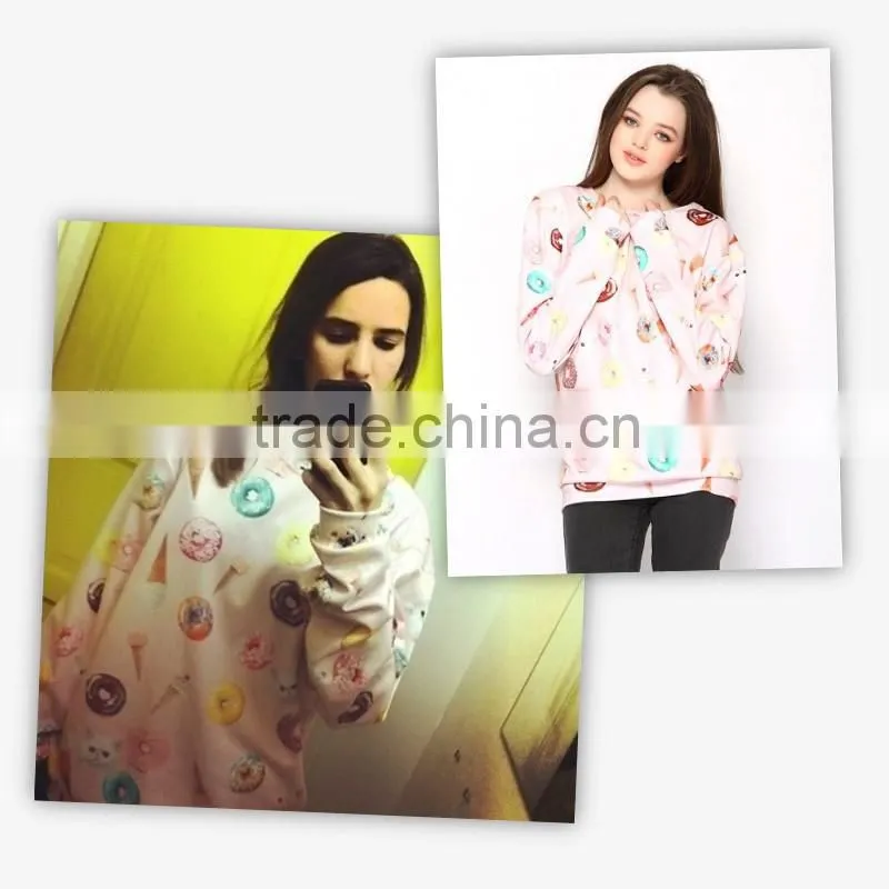 New design round neck pullover, custom 3D sublimation plain sweatshirt