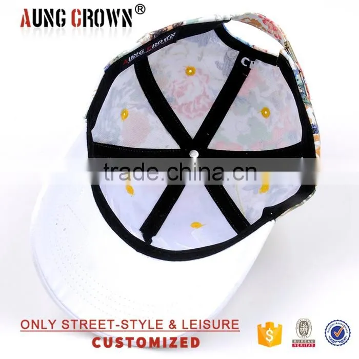 Plain Cotton Twill Flower 6 Panel Baseball Cap