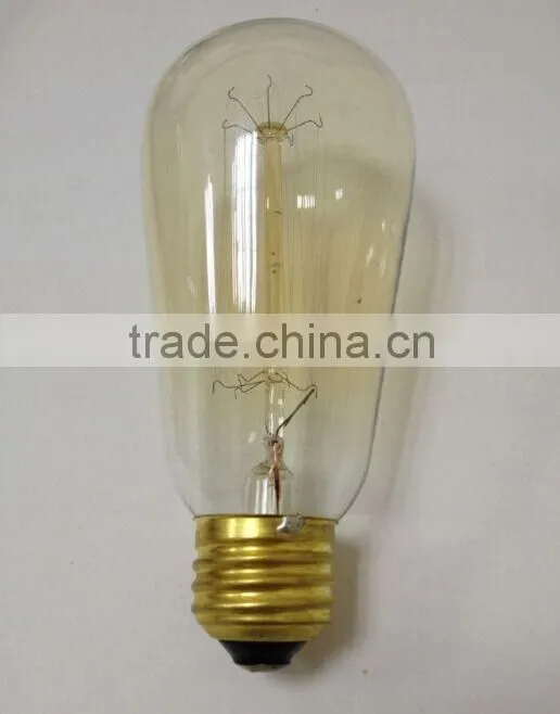 incandescent bulbs light ST64 amber glass brass base