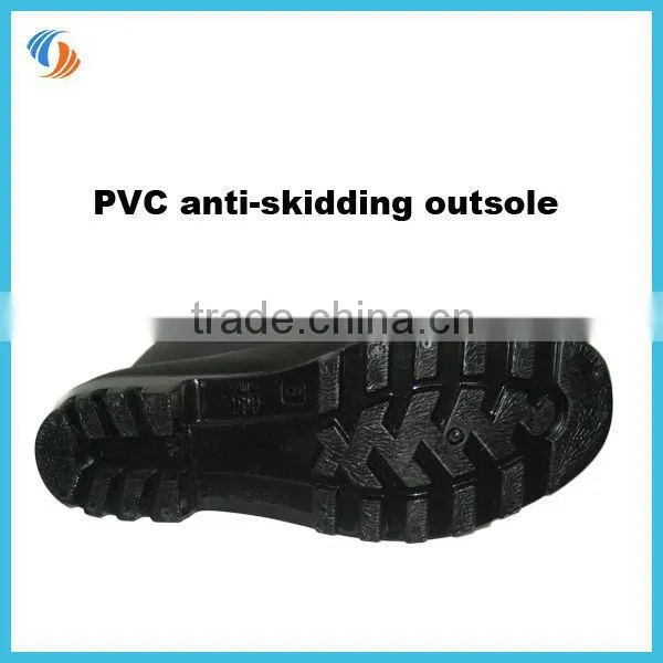 Fashion Black Buckle Strap PVC Rain Boots