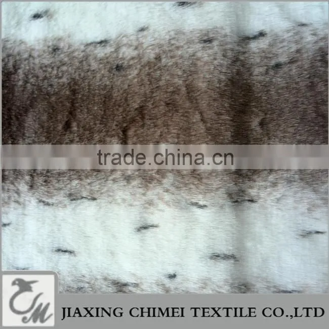 pile length 20mm three color jacquard faux fur