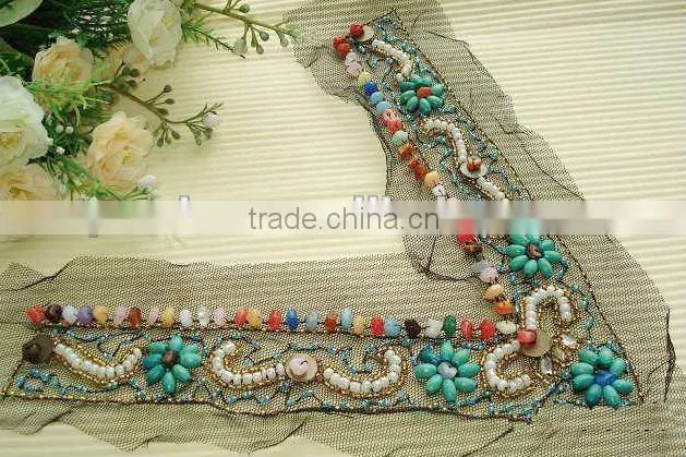 embroidery motif designs,garment patch,beads neckline,mesh collar