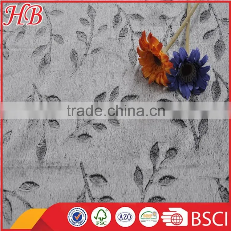 Leaf Printed Design Anti-pilling micro mink fleece blanket,2Ply Micro Mink Fleece Blanket