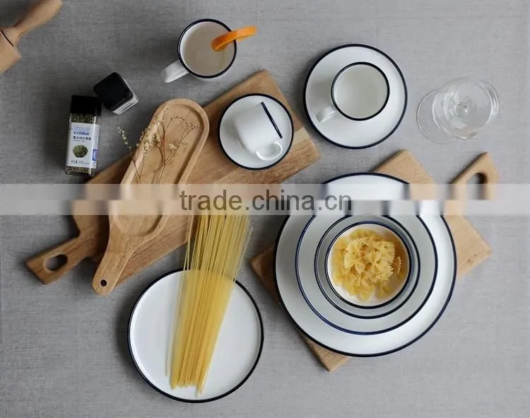 ceramic Espresso coffee cup set with bule rim