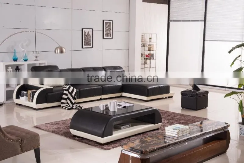 Modern Cow leather Home used black High Quality Leather Sofa AL509
