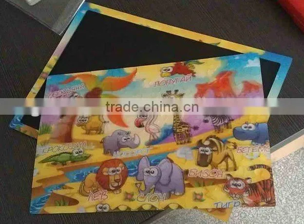 3D lenticular PP tablemat of animal design