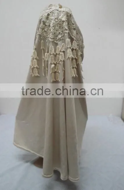 H309 latest instant hijab with lace fringes and rhinestones,muslim scarf