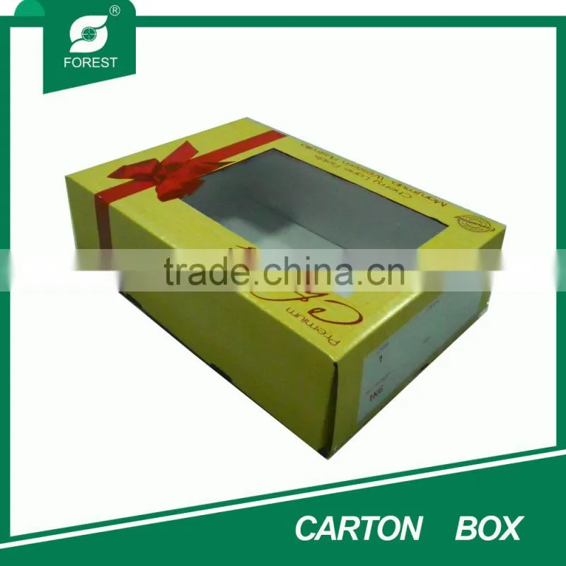 PVC WINDOW YELLOW PACKING CARTON BOX FOR SALE