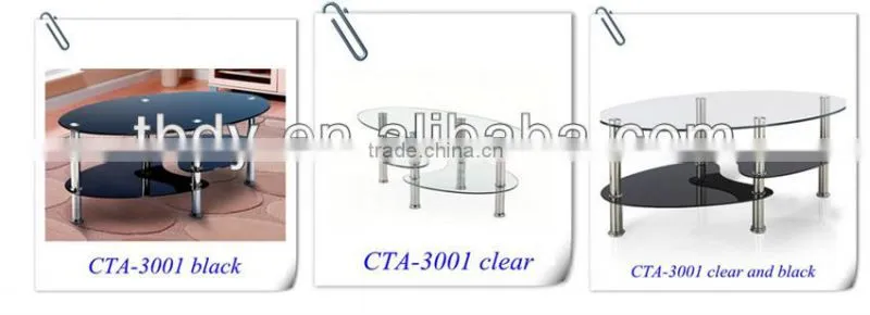 Promation Oval Tempered Glass Coffee Table Design
