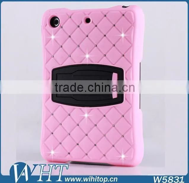 With Stand Combo Case for iPad Mini / Mini 2 Silicone Plastic 2in1 Hybrid Case