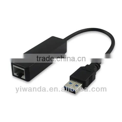 USB 3.0 to RJ45 10/100/1000 Gigabit Ethernet LAN Network Adapter Black