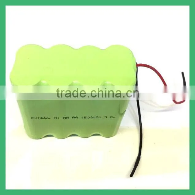 Factory Promotional CE ROHS approvals 9.6V AA1500mAh NiMH attery Pack , Nimh rechargeable batteries