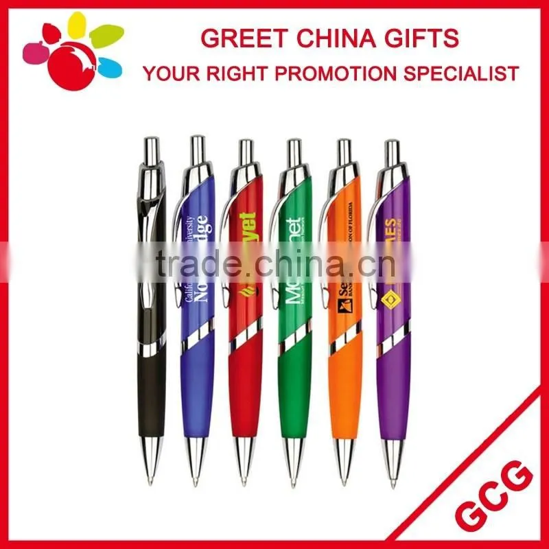 Promotional Customized Logo Click Wooden Bamboo Ball-Point Pen with Plastic Clasp