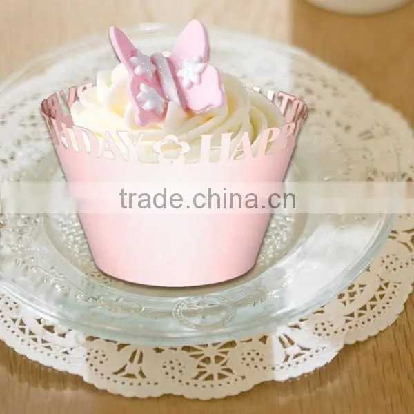 2016 new arrival 250g paper card baby shower favor cupcake wrapper