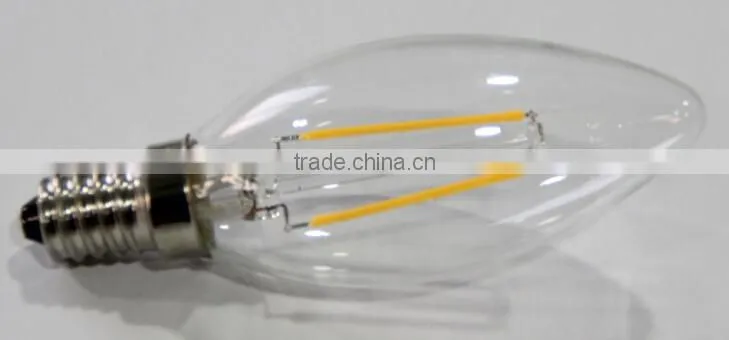 CE TUV ERP led candle filament e14 2w led filament candle