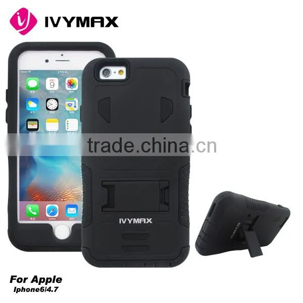 IVYMAX Wholesale PC Silicone 2 in 1 stand case for iphone 6s