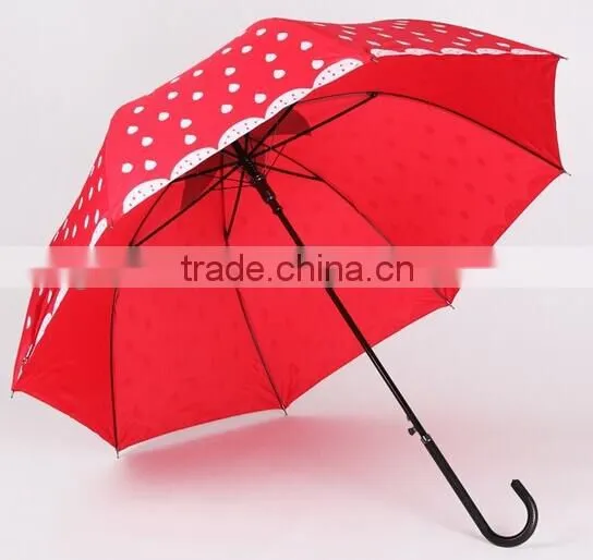 23"*8K new design strawberry printing screen straight umbrella for sale