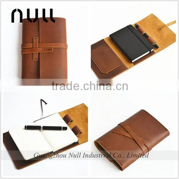 Vintage style leather notebook , diary , account book cover wallet