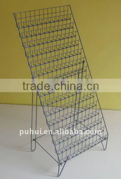 12 tier floor metal wire card display shelf with SGS certificate
