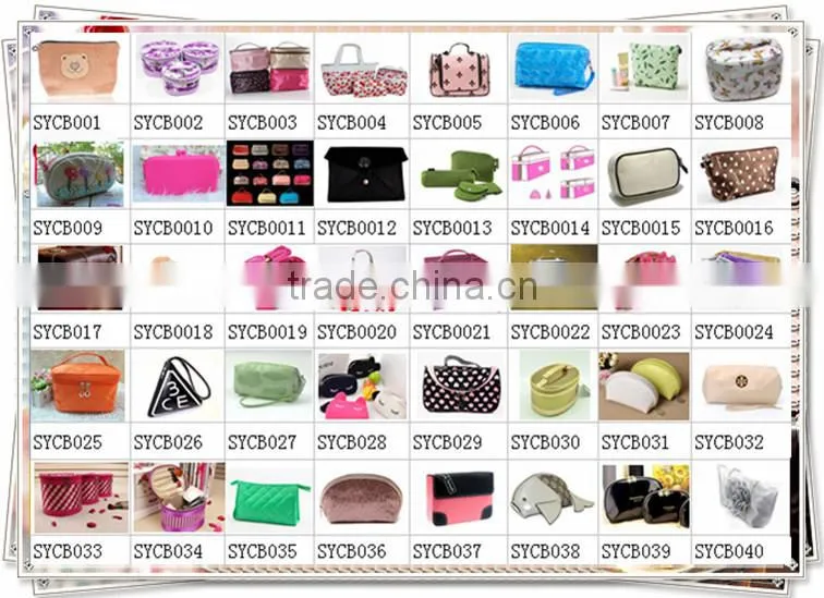 Linen cosmetic bag with lovely circle dot