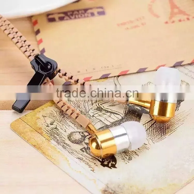 3.5 jack hotseling zipper earphone for mobile