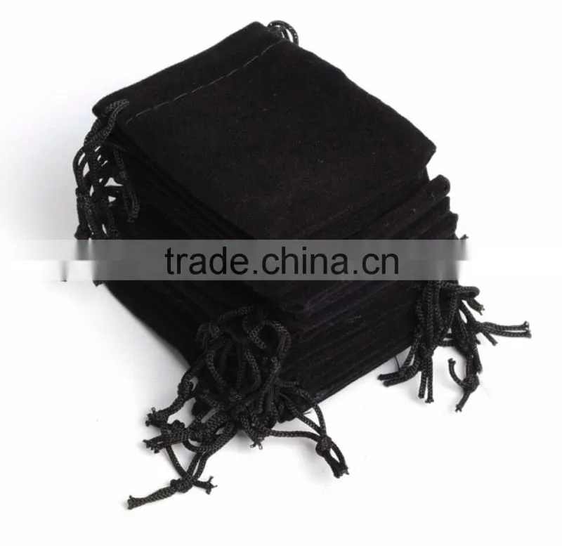 samll size12*17 cm flannelette bag accessories bag black flannelette bag
