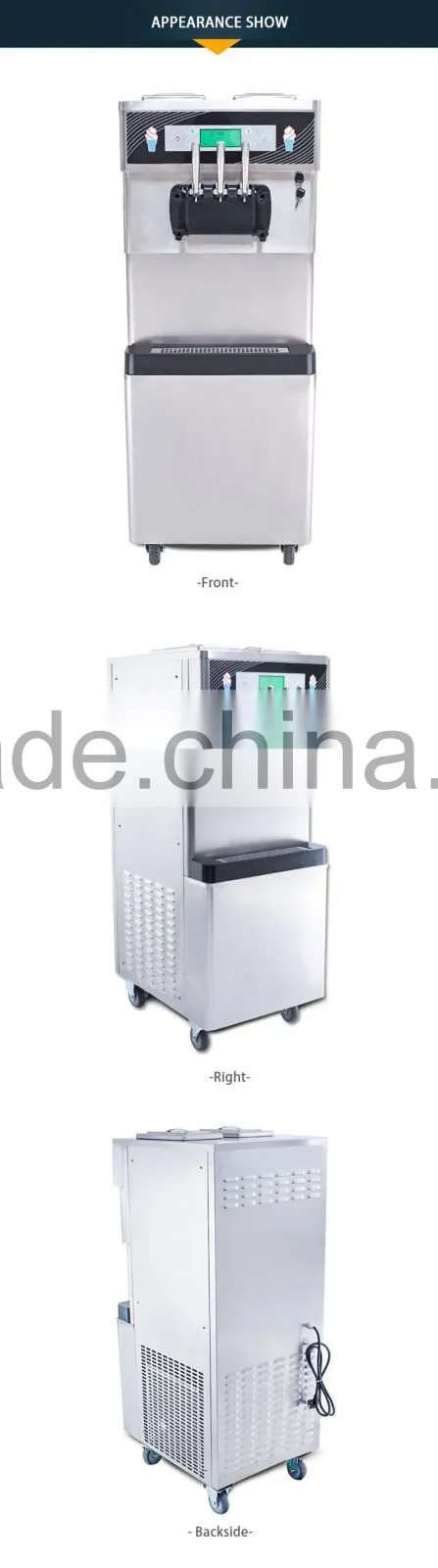 3 Flavor Cheap Soft Ice Cream Cone Machine Price For Sale