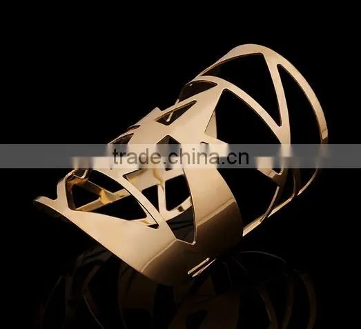 New Fashion Women Girl Jewelry Gold Plated Open Cuff Bangle Charm Bracelet
