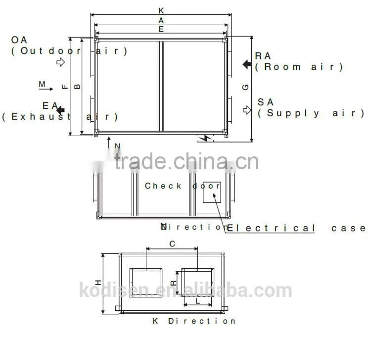 KODISEN commercial heat exchanger units heat recovery ventilator HRV