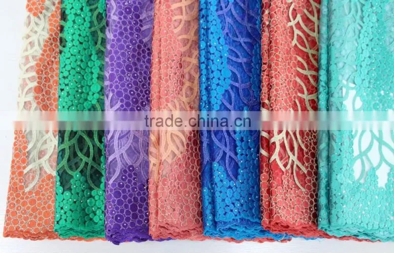 2016 high quality african tulle lace fabrics for asoebi/ nigeria bridal embroidered tulle lace fabric