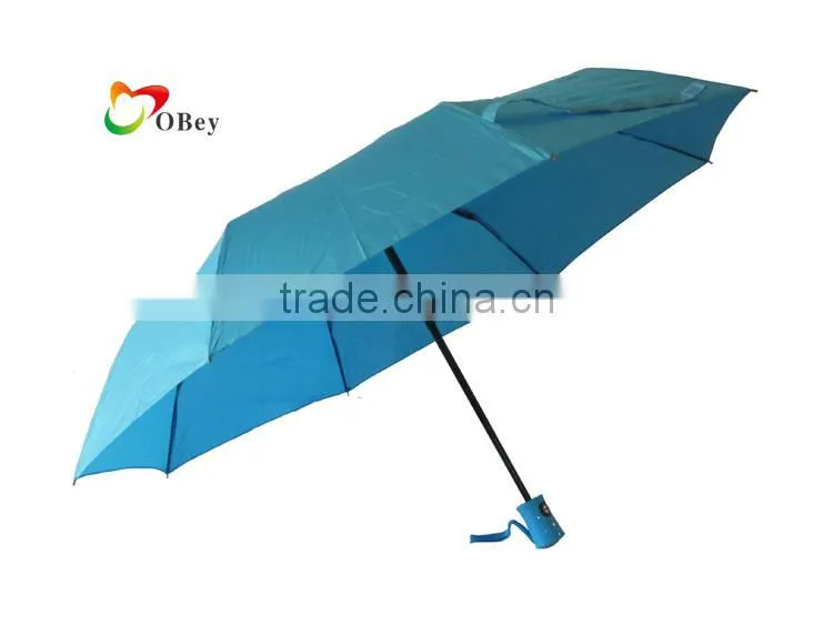 21"*8K Wind-resistant auto open and close 3 folding umbrella