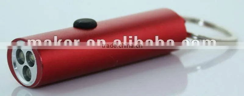 3 LED Aluminum flashlight with Keychain