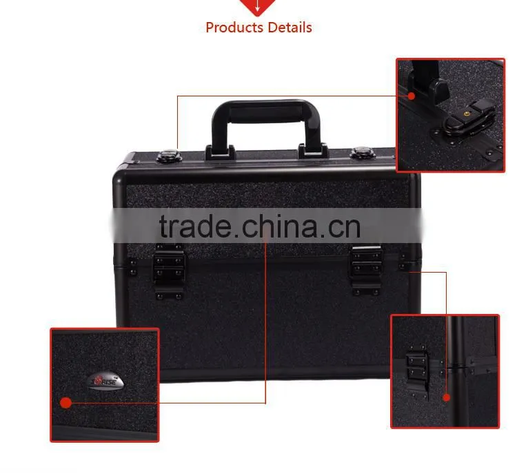Factory Price Hairdressing Artist Portable Aluminum Makeup Box