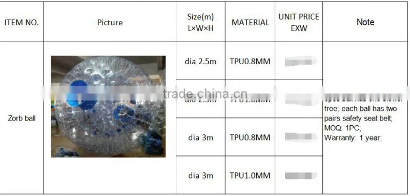 Cheap and high quality colorful inflatable zorb ball play water game for adults,outdoor rent zorb ball