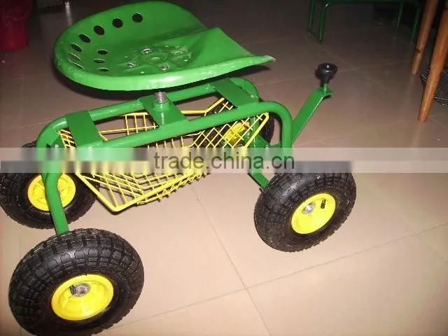 Four wheeld rolling work seat cart TC4501C