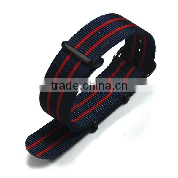 20mm stripe 1 piece nato strap pvd black hardware