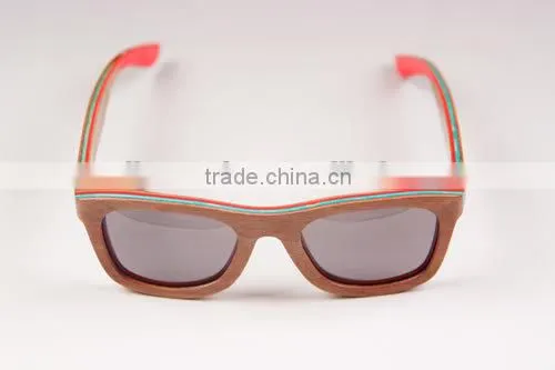Handmade wood sunglasses skateboard wooden glasses eyewear frames in China high quality custom wood sunglasses