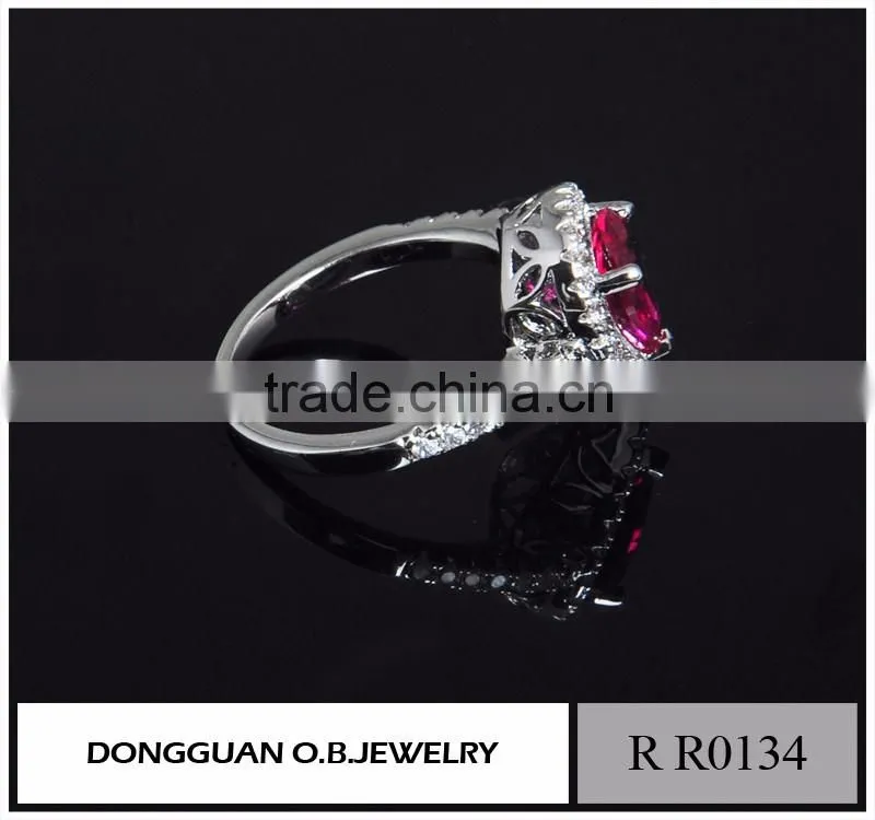 New design fashion single stone pink ring / fashion ring jewelry wholesale