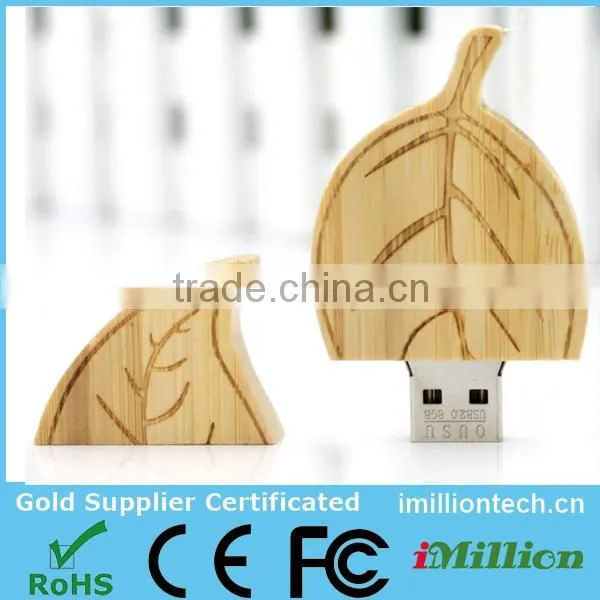 8GB 16gb usb Wooden Leaf USB 2.0 Flash Thumb Drive