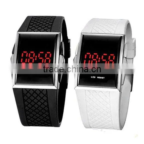 Casual Unisex White Black LED Digital Sports Wrist Watch Wristwatch Date Clock