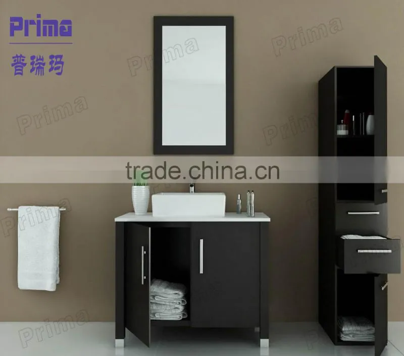 Modular European style melamine bathroom set led cabinet light