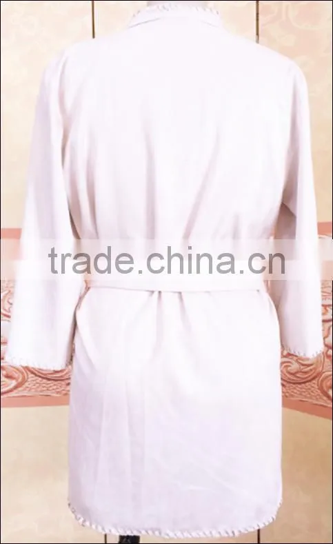 high quality white fashion Open Collar Custom casual Faux Suede Jacket With Belt for Women