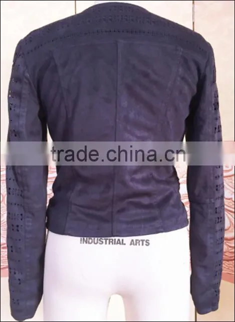 Latest girl and Women Winter Turn Down Collar Suede Leather Jacket